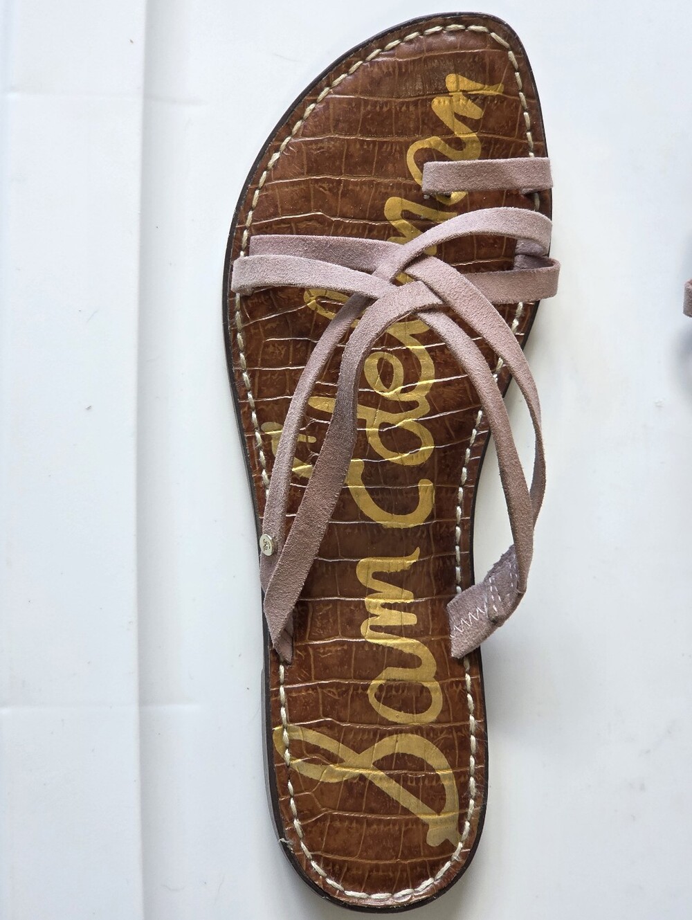 ​Sam Edelman Pink Fabric Multi Strap Flat Gladiator Sandals Sz 8.5 Boho-Chic - Picture 5 of 11
